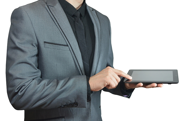 a person using a tablet